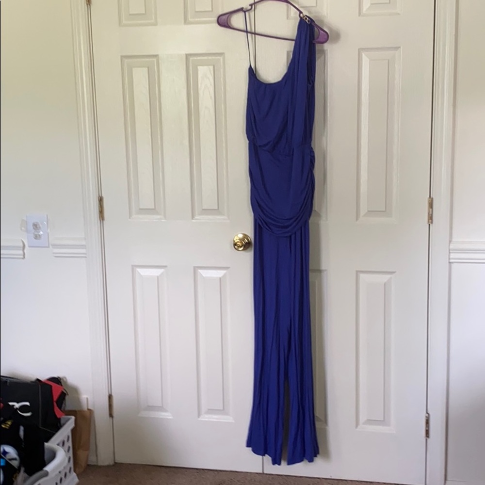 VENUS one shoulder blue jumpsuit